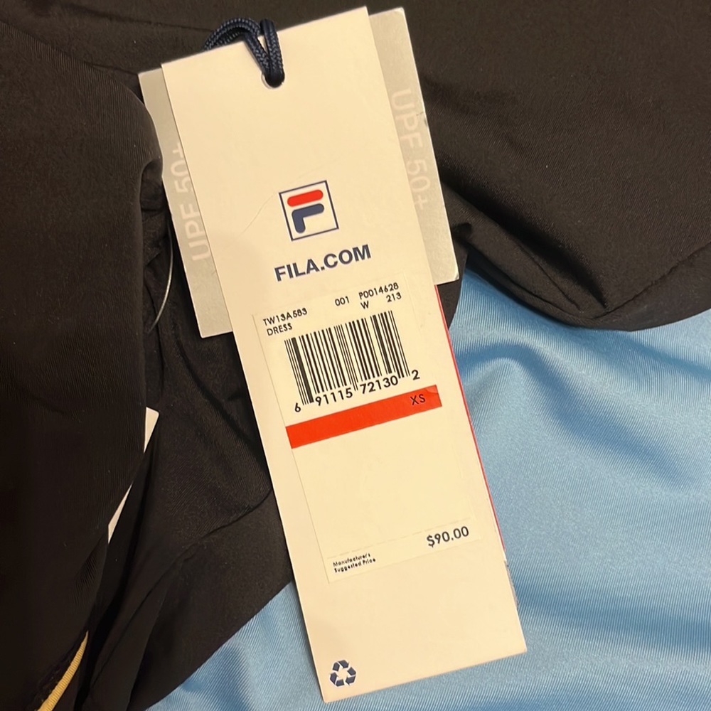 Fila Women's Wild Card Tennis Dress With Shorts Blue/Black Size XS $90 MSRP - Picture 7 of 7
